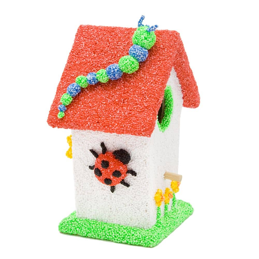 Vogelhuisjes versieren - knutselen met Foam Clay