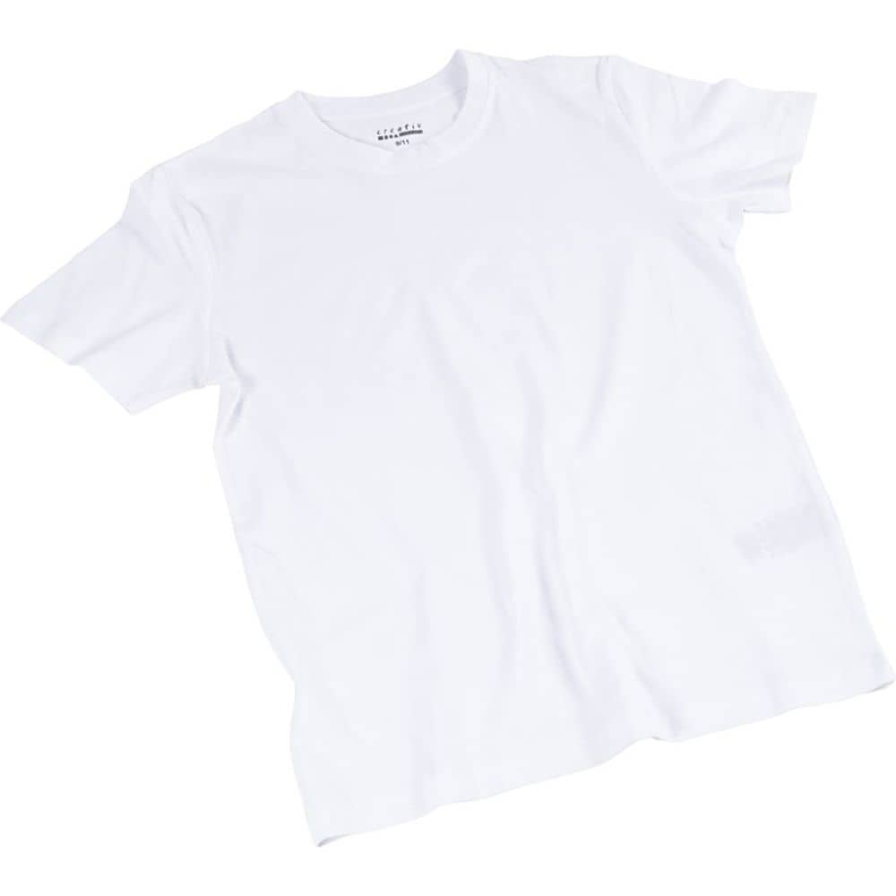 Wit kinder t-shirt. Kan versierd worden met textielstiften en textielverf.