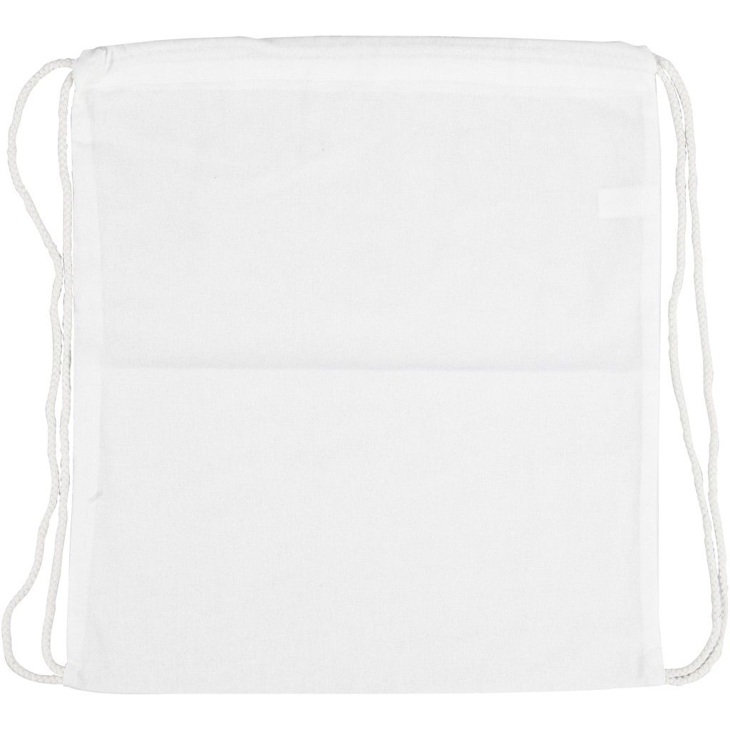 Witte, katoenen rugzak / Gymtas