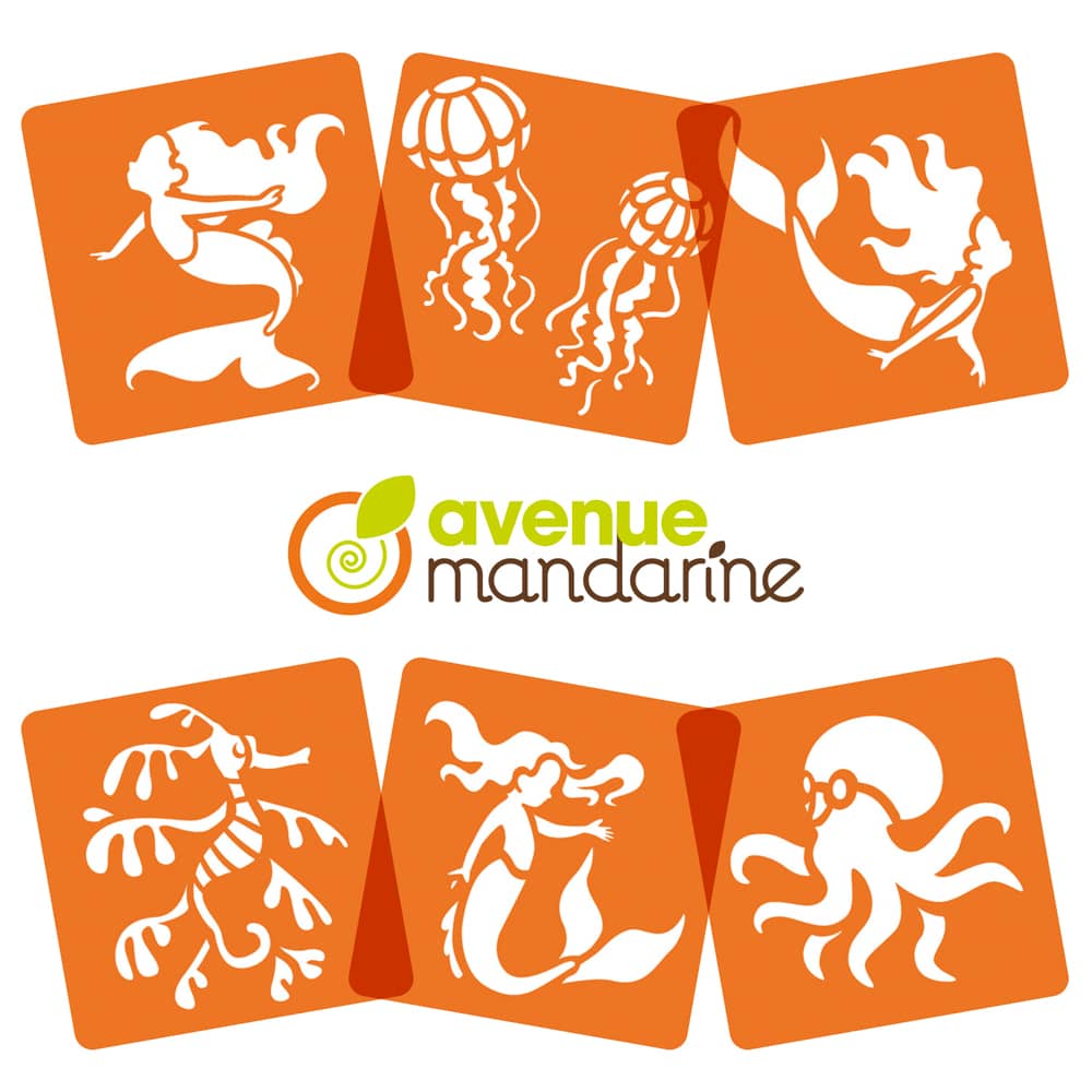 Avenue Manderine sjablonen zeemeerminnen / Mermaid